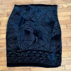 Beautiful black skirt with Velvet design
